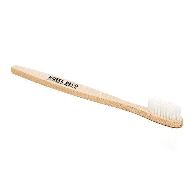 Custom Printed Bamboo Toothbrush With Nylon Bristles