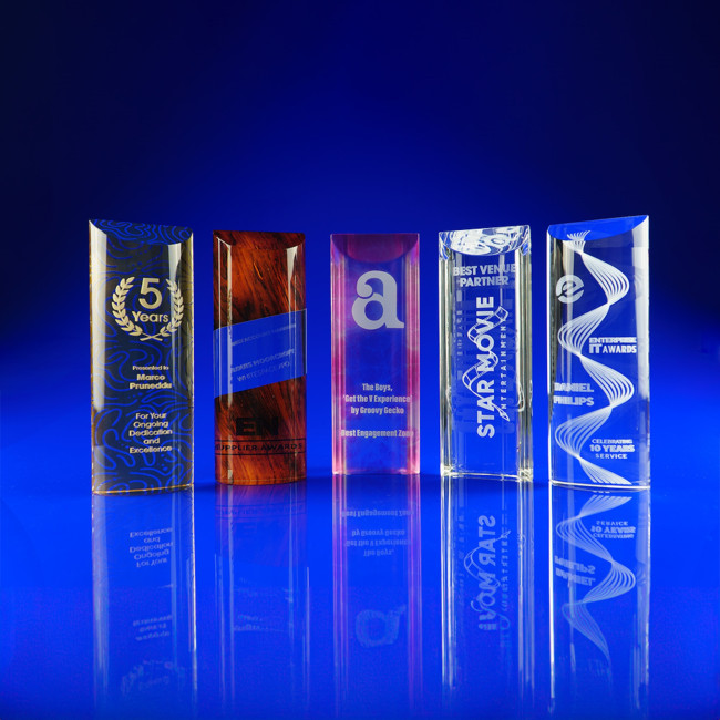 Custom Printed Strata Crystal Award - Image 1