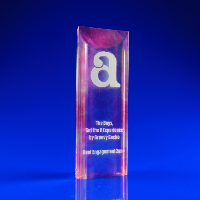 Custom Printed Strata Crystal Award - Image 2