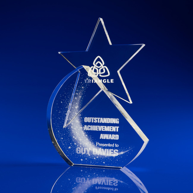 Custom Printed Star Shine Crystal Award