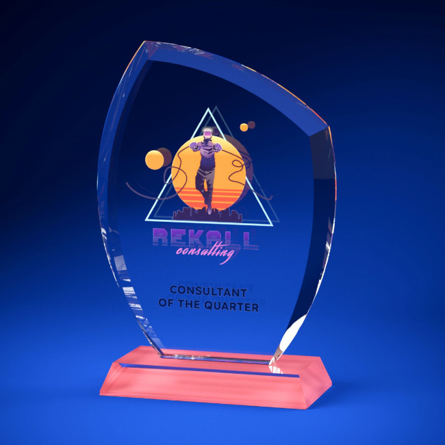 Custom Printed Shield Crystal Award - Image 6