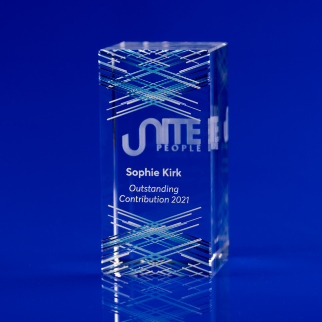 Custom Printed Rectangle Crystal Award, 100 - Image 1