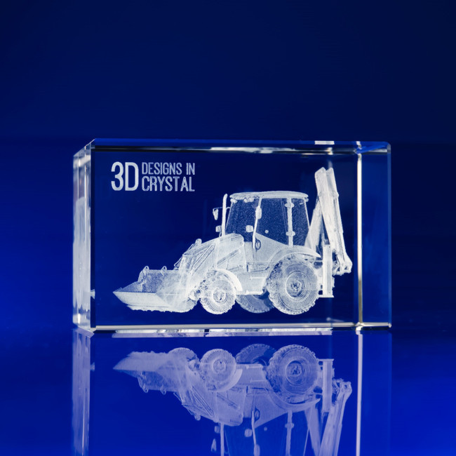 Custom Printed Rectangle Crystal Award, 40 - Image 1