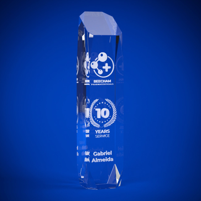 Custom Printed Onyx Crystal Award - Image 3