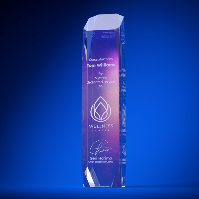 Custom Printed Onyx Crystal Award - Image 6