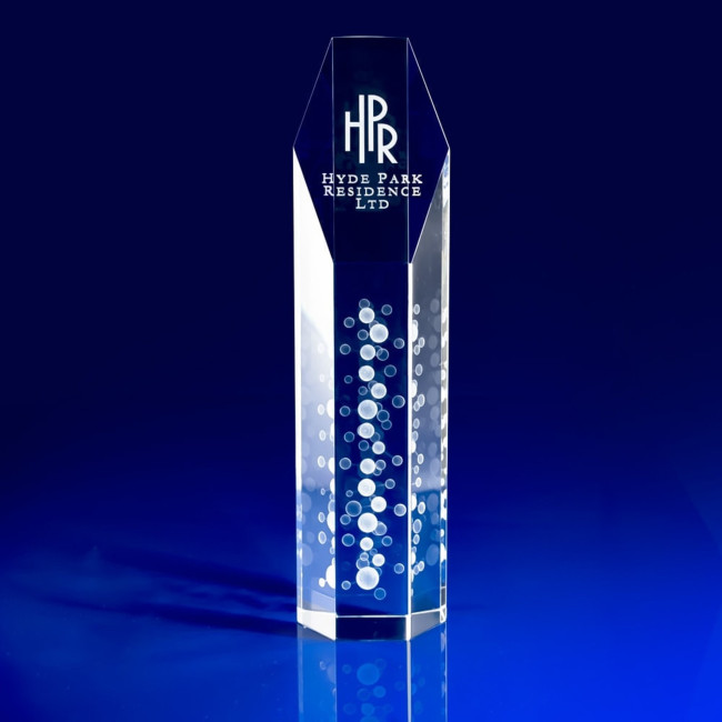 Custom Printed Hexagon Crystal Award, 254