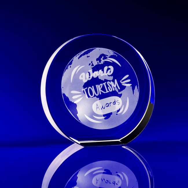 Custom Printed Tapered Disc Crystal Award, 110 - Image 2