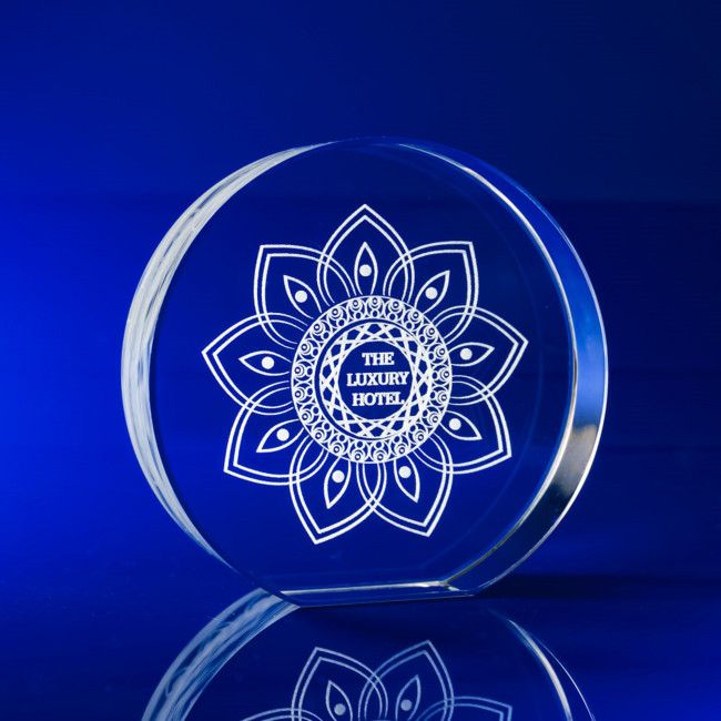 Custom Printed Disc Crystal Award, 127