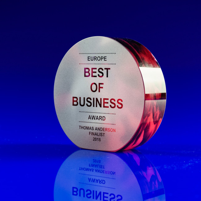 Custom Printed Disc Crystal Award, 110