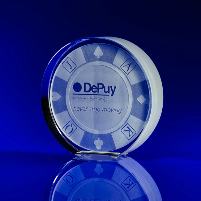 Custom Printed Disc Crystal Award, 100