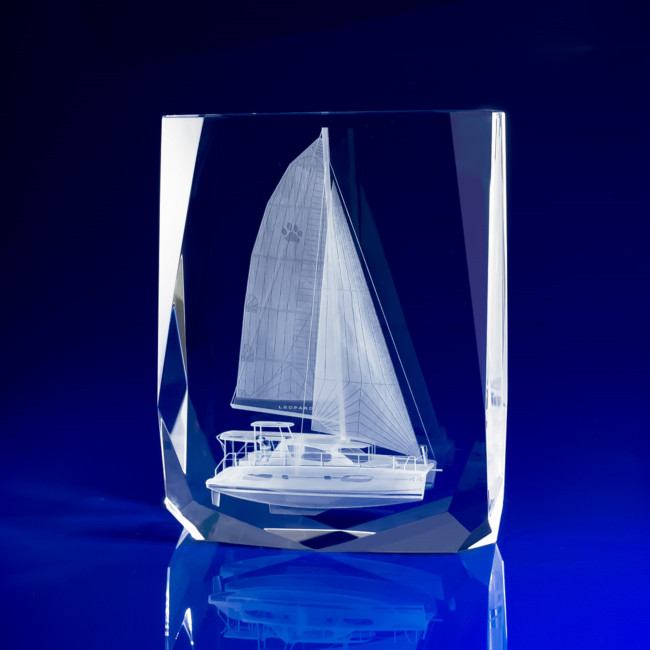 Custom Printed Chamonix Crystal Trophy, 145 - Image 1