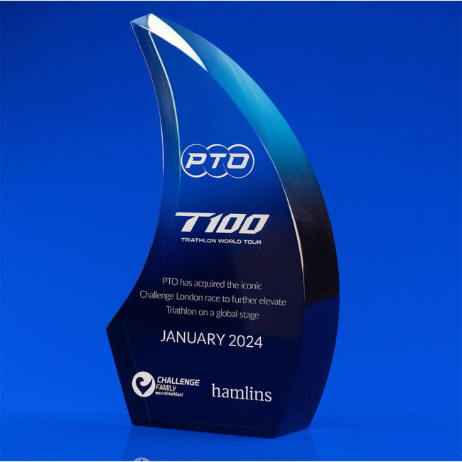 Custom Printed Breeze Crystal Award - Image 1