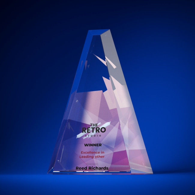 Custom Printed Arrow Crystal Award - Image 3