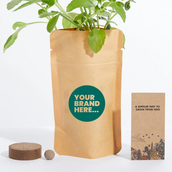 Custom Printed Grow Kit in Kraft Pouch