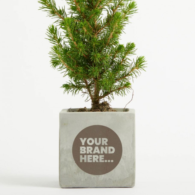 Custom Printed Christmas Tree in Marble Concrete Pot - Image 2