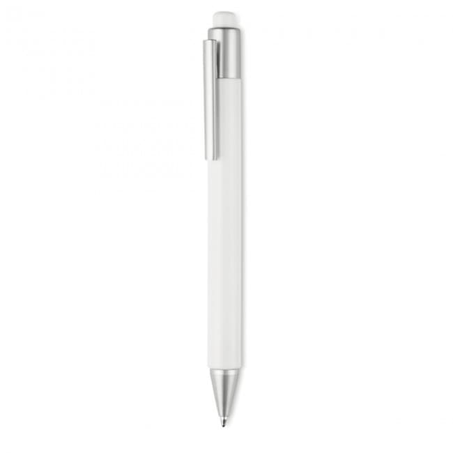 Custom Printed Plastic Push type pen blue in - Image 11