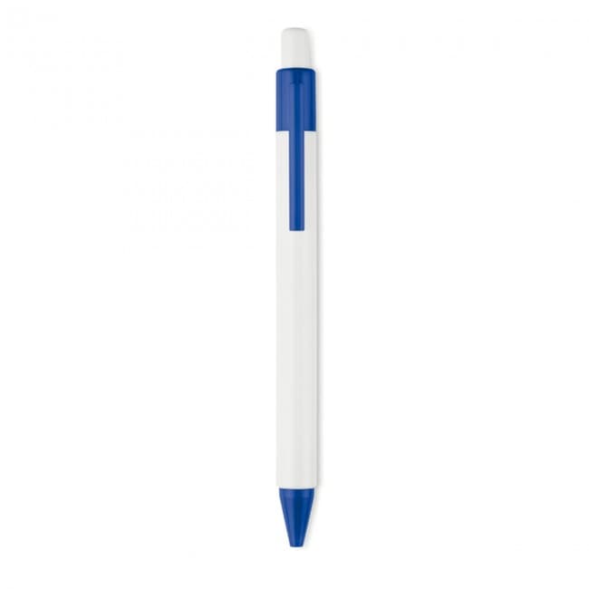 Custom Printed Plastic Push type pen blue in - Image 7