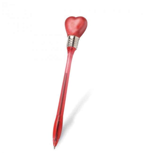 Custom Printed Heart shape light top ball pen - Image 1