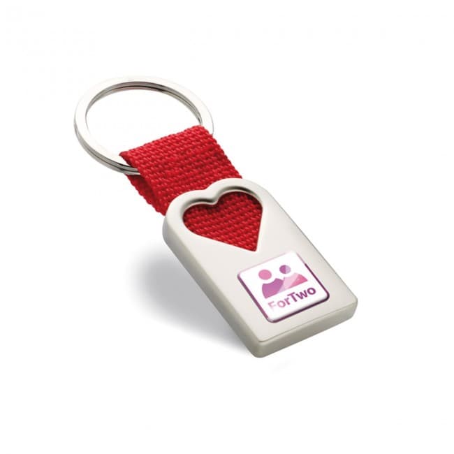 Custom Printed Heart Metal Keyring - Image 6