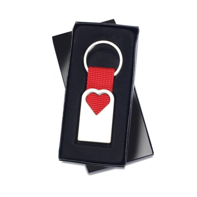 Custom Printed Heart Metal Keyring - Image 2