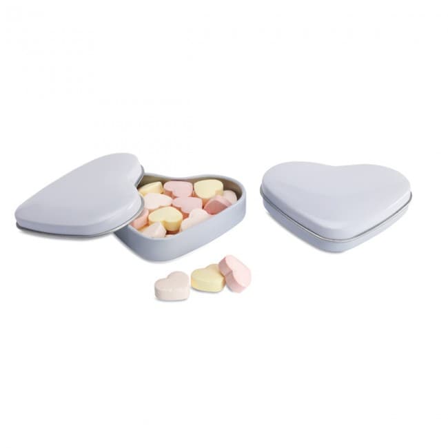 Custom Printed Heart Tin Box With Candies - Image 9