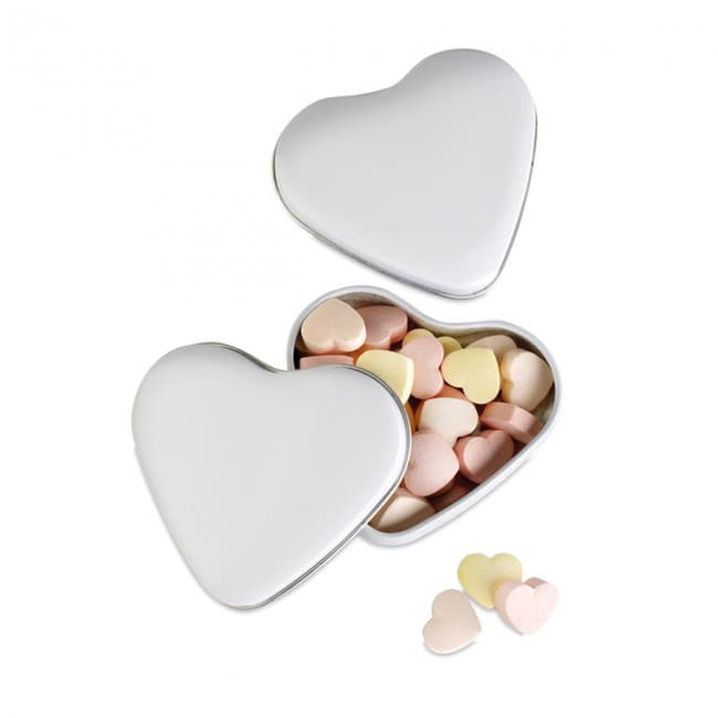 Custom Printed Heart Tin Box With Candies - Image 8