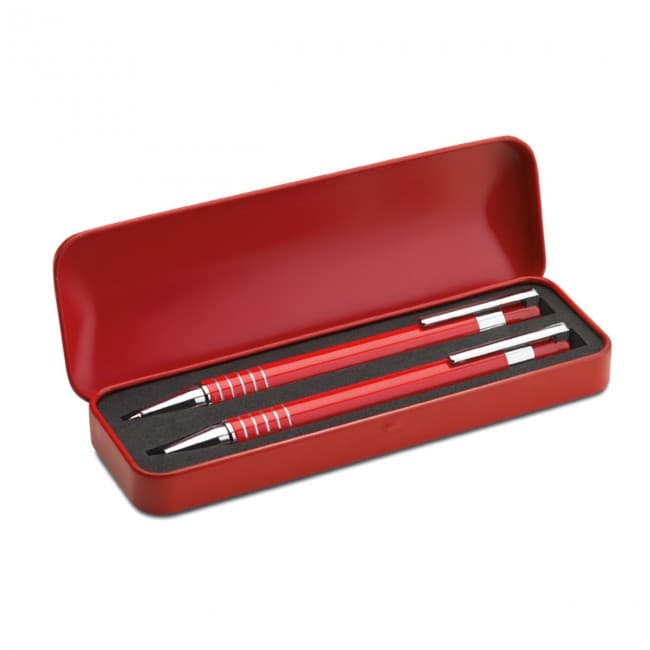 Custom Printed Ballpen Set In Metal Box - Image 2