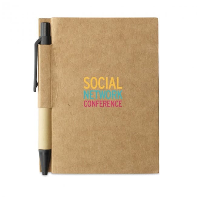 Custom Printed Recycled Notebook With Pen - Image 3