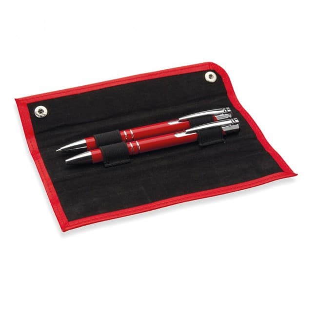 Custom Printed Pen and pencil set in PU pouch - Image 4