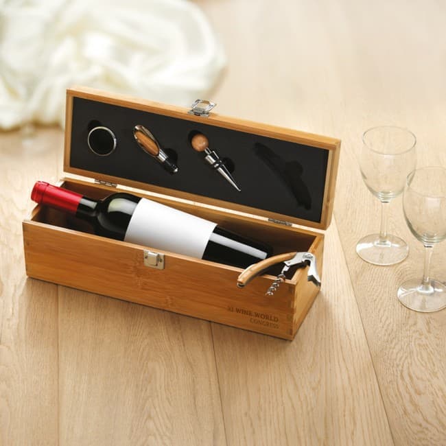 Custom Printed Wine Set In Bamboo Box - Image 10