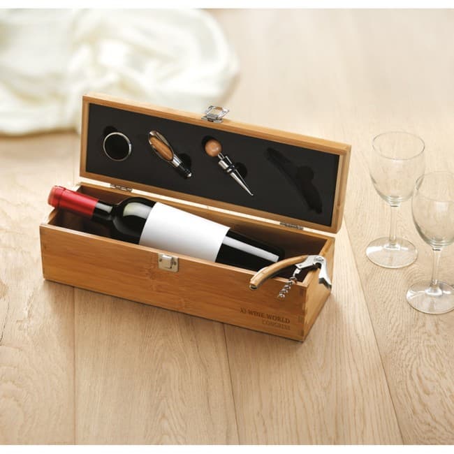 Custom Printed Wine Set In Bamboo Box - Image 9