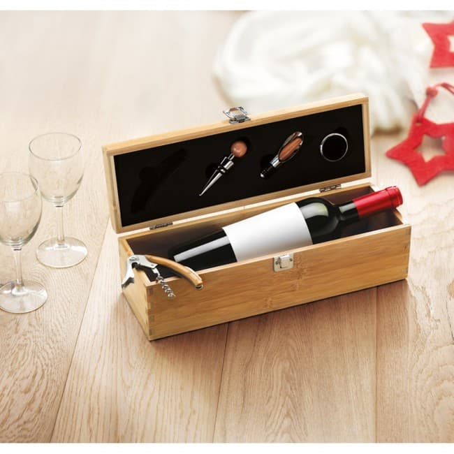 Custom Printed Wine Set In Bamboo Box - Image 8