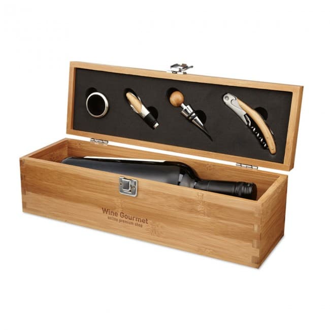 Custom Printed Wine Set In Bamboo Box - Image 5