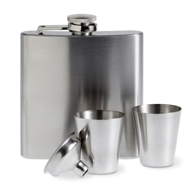 Custom Printed Slim Hip Flask With 2 Cups Set - Image 2