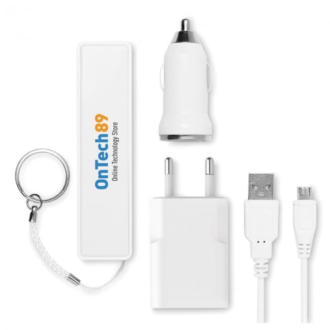 Custom Printed Powerbank travel set - Image 1