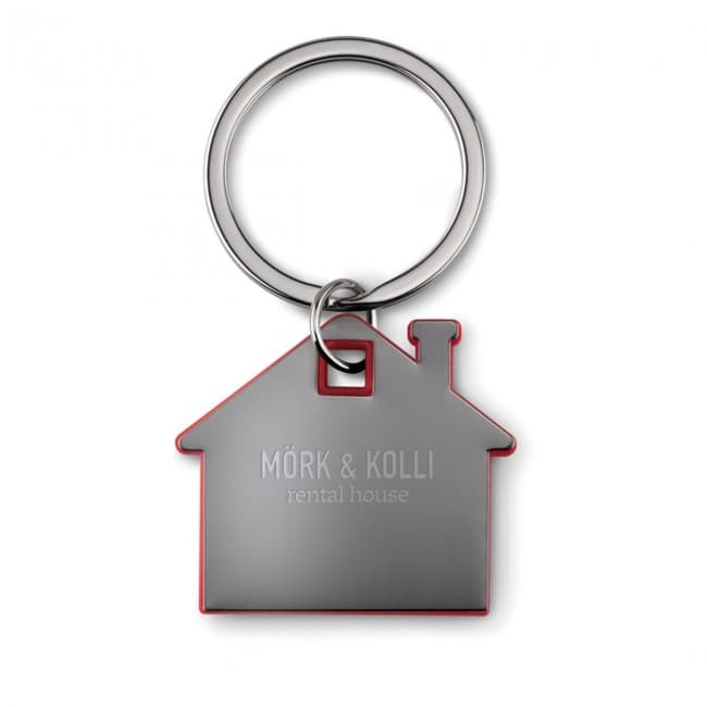 Custom Printed House Shape Plastic Keyring - Image 8