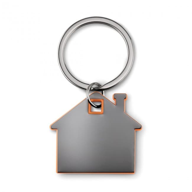 Custom Printed House Shape Plastic Keyring - Image 2