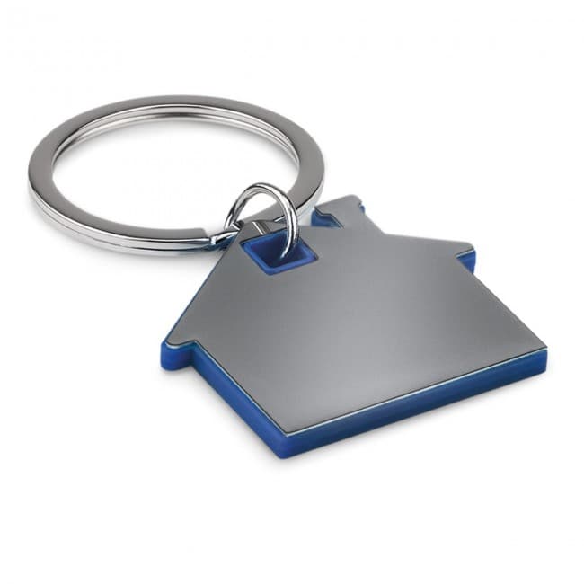 Custom Printed House Shape Plastic Keyring - Image 1