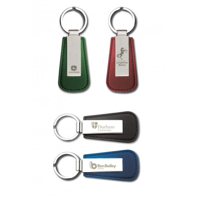 Custom Printed Premium Sapporo Matt Nickel Leather Keyring