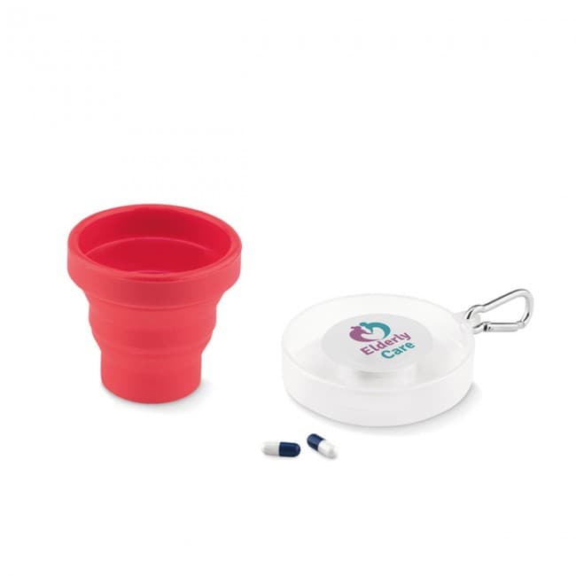 Custom Printed Silicone Foldable Cup & Pill Container - Image 1