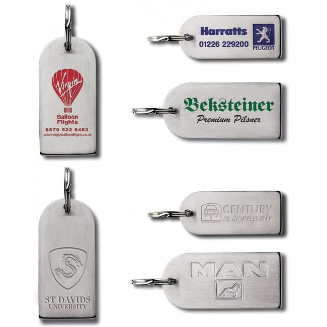 Custom Printed Small Arch Shaped Stainless Steel Keyring