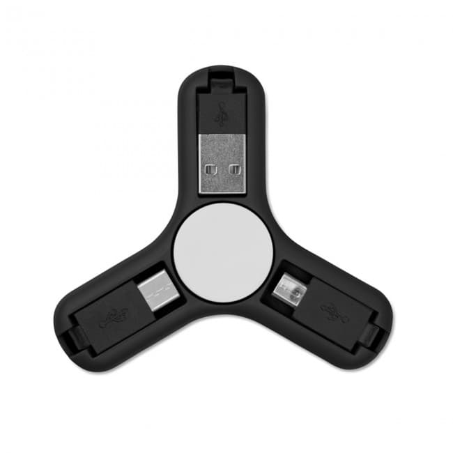 Custom Printed 3 in 1 charging cable spinner - Image 3