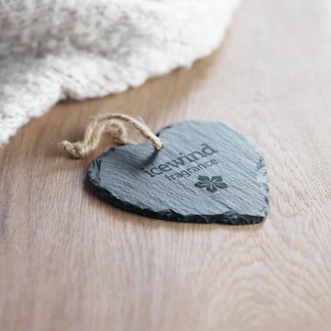 Custom Printed Slate Xmas hanger heart - Image 3