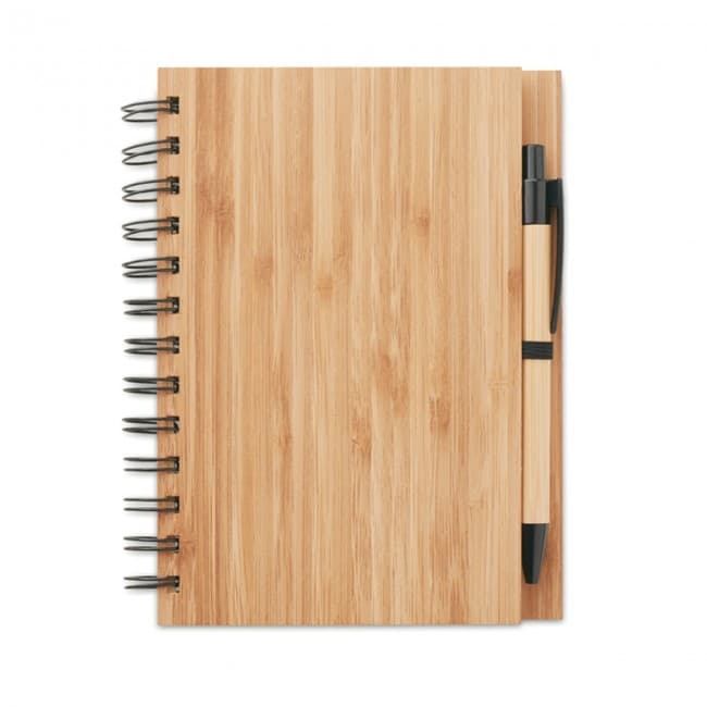 Custom Printed Bamboo Notebook With Pen Lined - Image 10