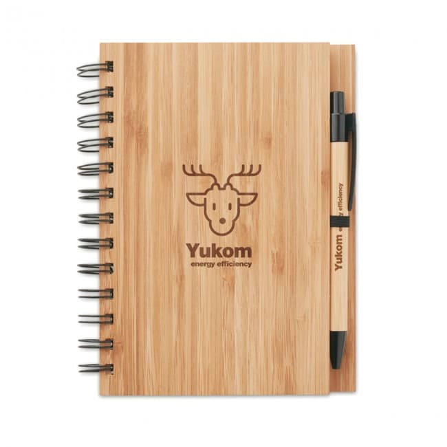 Custom Printed Bamboo Notebook With Pen Lined - Image 6