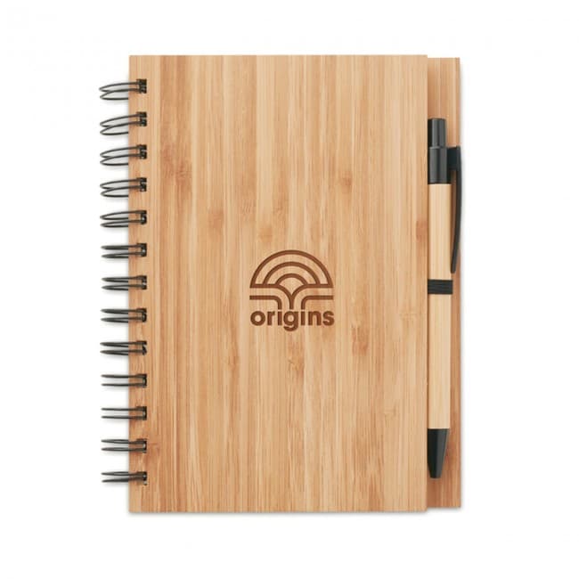 Custom Printed Bamboo Notebook With Pen Lined - Image 5