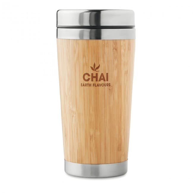 Custom Printed Double Wall bamboo Flask 430ml - Image 7