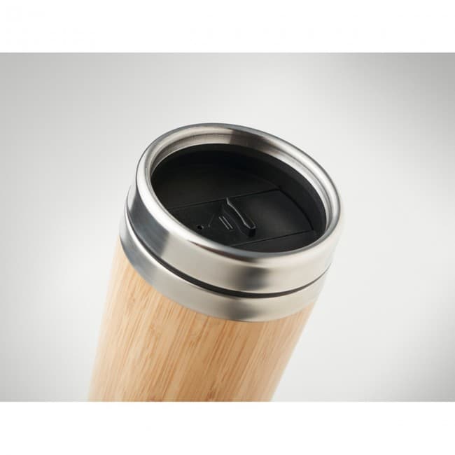 Custom Printed Double Wall bamboo Flask 430ml - Image 8