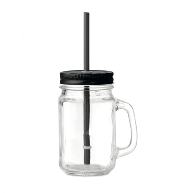 Custom Printed Glass Mason jar with straw - Image 2