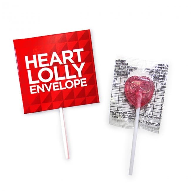 Custom Printed Heart Lolly Envelope